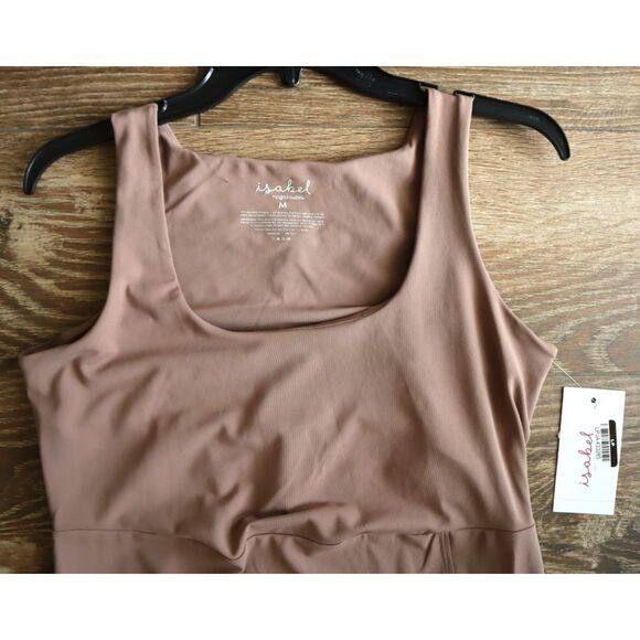 Isabel Maternity by Ingrid & Isabel Women's Sz M Taupe Slit Active Midi Dress - Picture 9 of 16